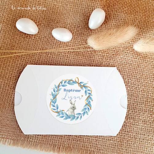 Boîte dragées carton Couronne lapin
