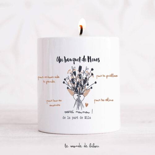 Bougie Bouquet de fleurs Remerciement