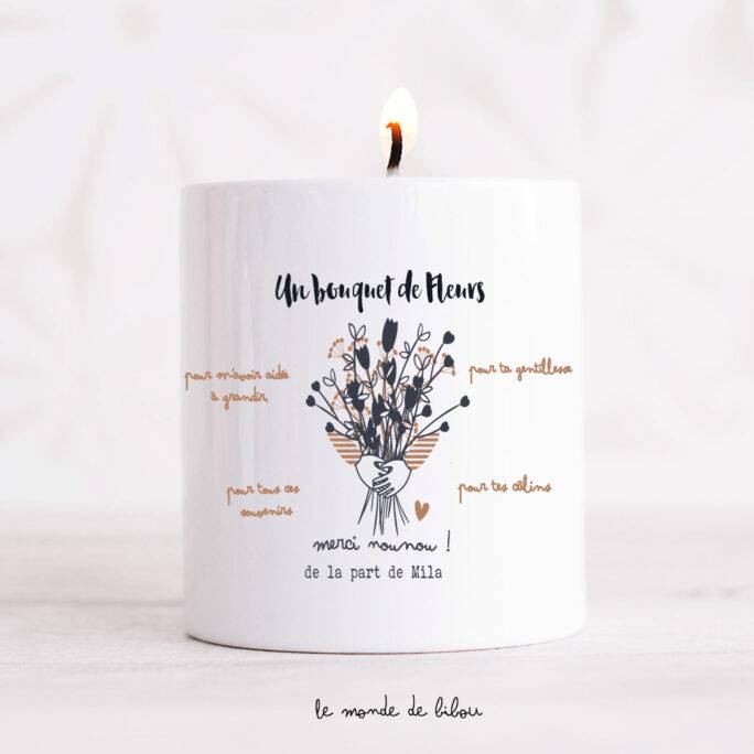 Bougie Bouquet de fleurs Remerciement