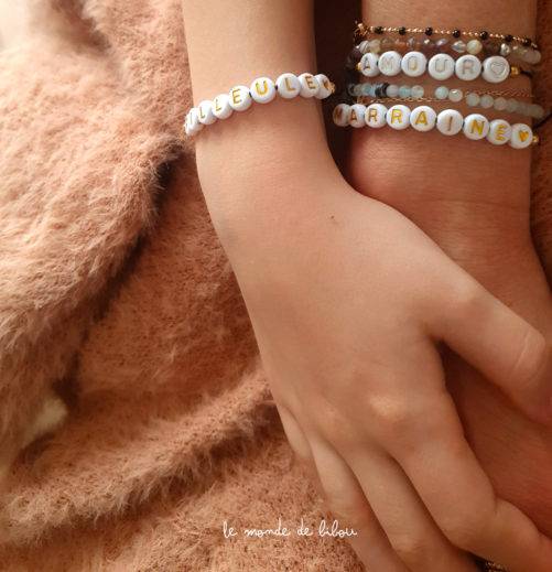 Carte bracelets perles Parrain Marraine et Filleul.e