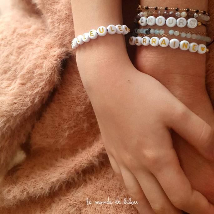 Carte bracelets perles Parrain Marraine et Filleul.e