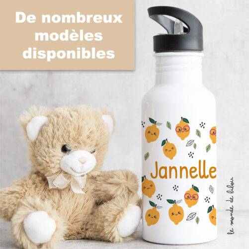 Gourde paille Citrons personnalisée