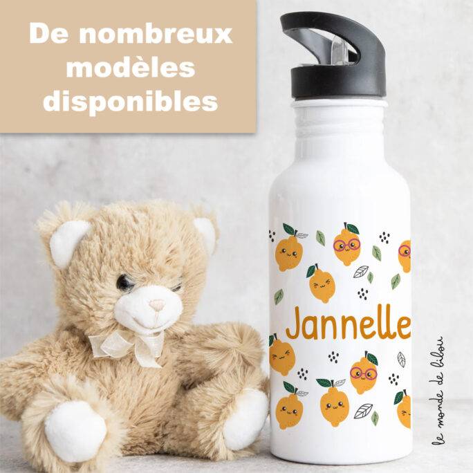 Gourde paille Citrons personnalisée