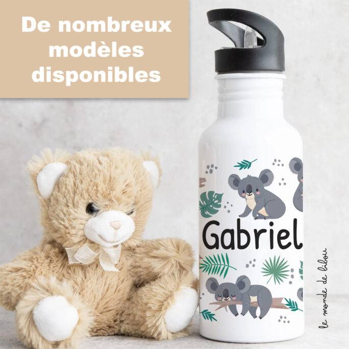 Gourde paille Koalas personnalisée