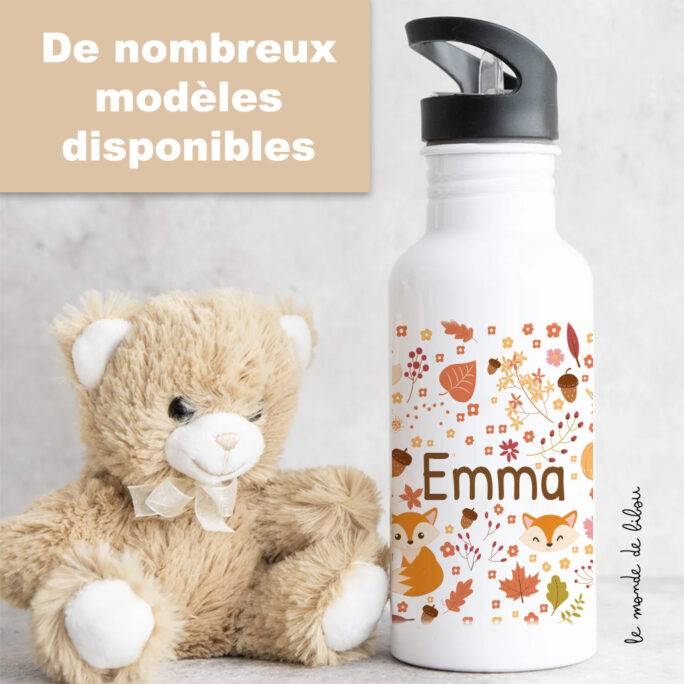 Gourde paille Renards personnalisée