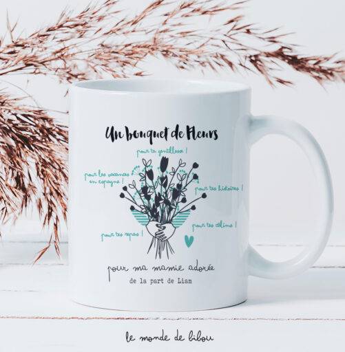 Mug Bouquet de fleurs pour mamie