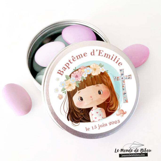 Boîte dragées Fillette personnalisée