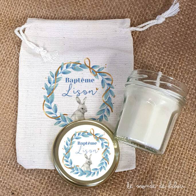 Lot de Bougie et Pochon personnalisés