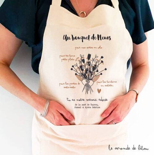 Tablier Bouquet de fleurs pour mamie