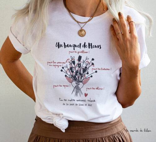 T-shirt Bouquet de fleurs pour mamie