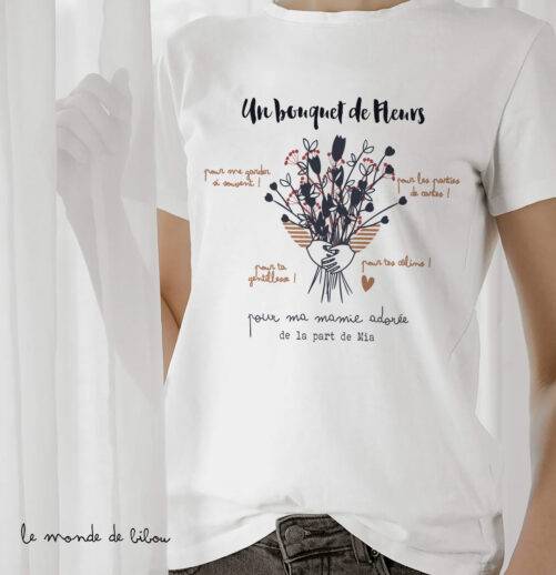 T-shirt Bouquet de fleurs pour mamie