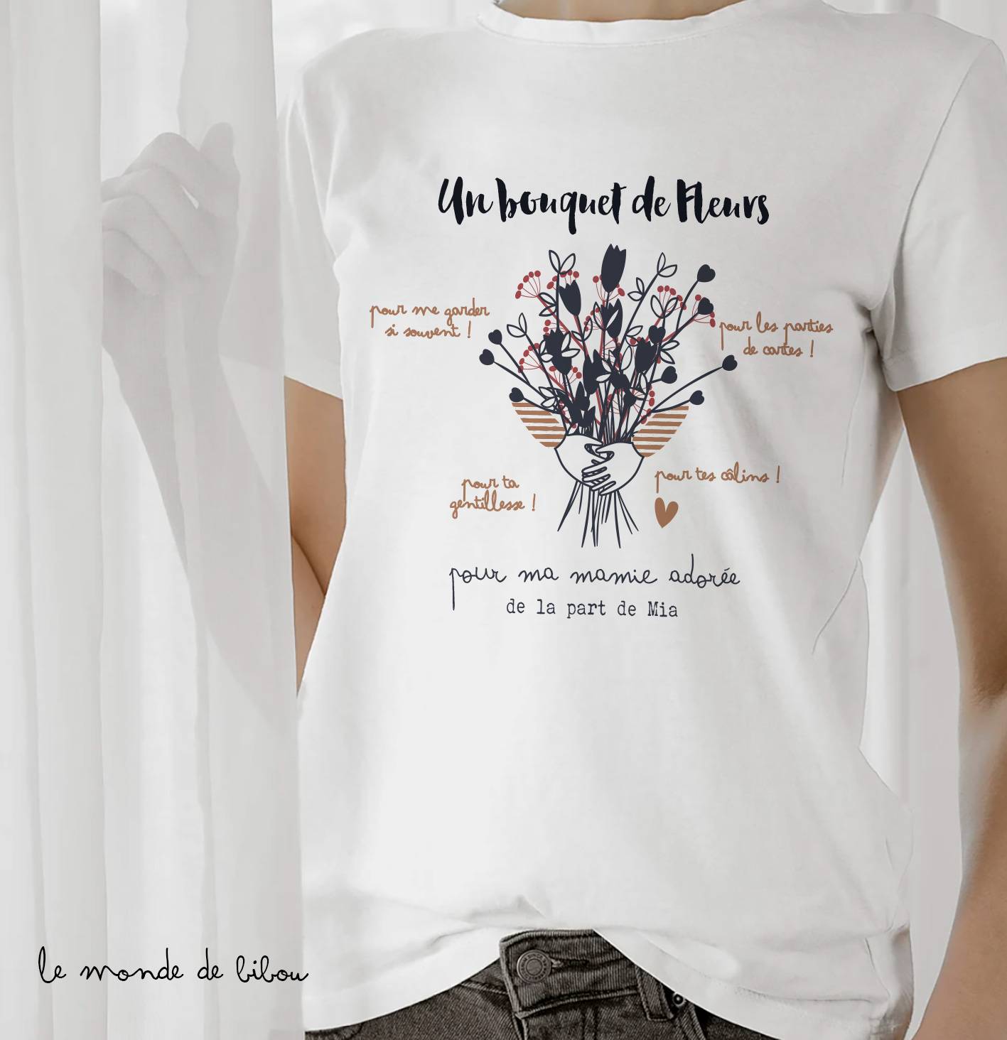 T-shirt Bouquet de fleurs pour mamie