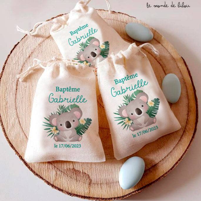 Sac dragées Baptême petit koala