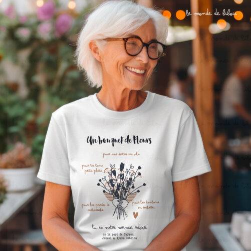 T-shirt Bouquet de fleurs pour mamie