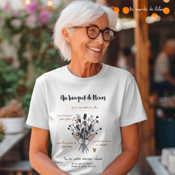 T-shirt Bouquet de fleurs pour mamie