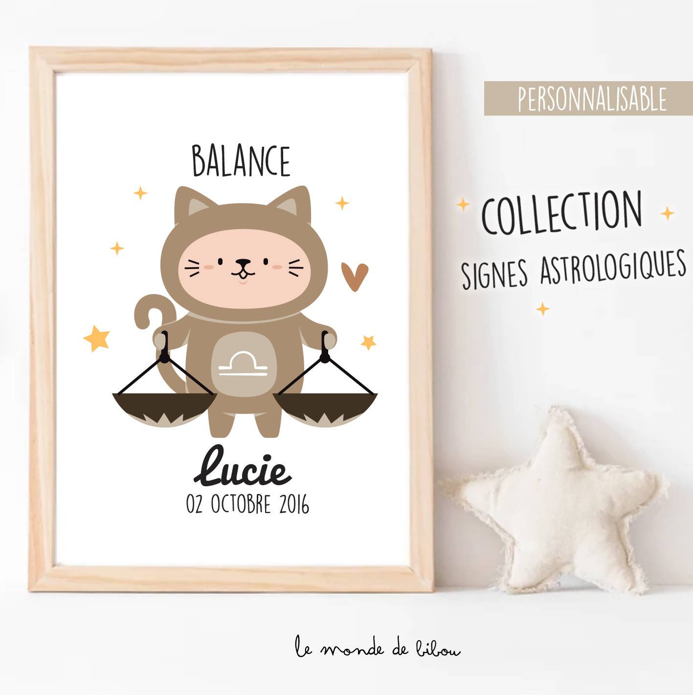 Affiche Signe astrologique personnalisée
