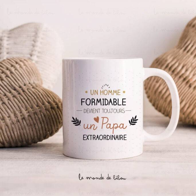 Mug personnalisé Papa extraordinaire