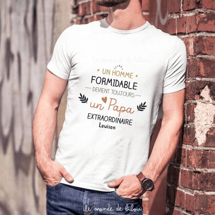T-shirt personnalisé Papa extraordinaire