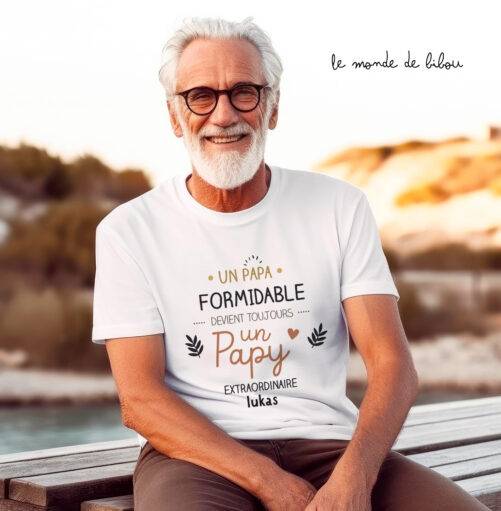 T-shirt personnalisé Papy extraordinaire