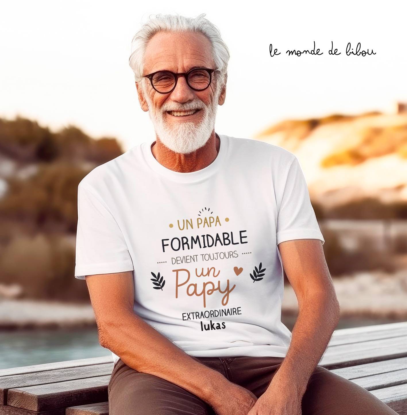 T-shirt personnalisé Papy extraordinaire