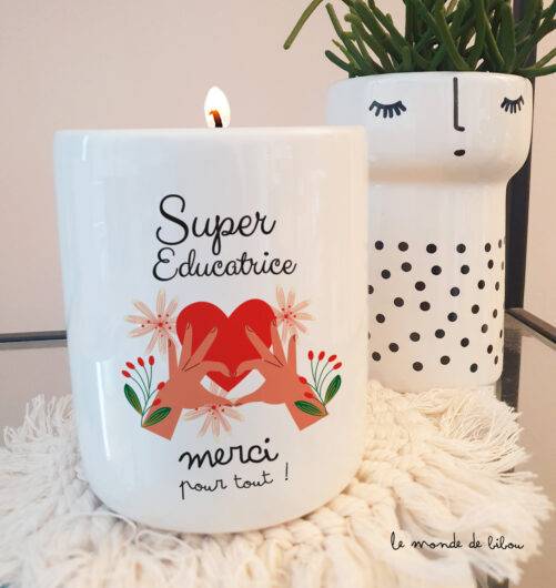 Bougie personnalisée merci pour tout