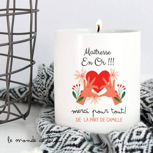 Bougie personnalisée merci pour tout