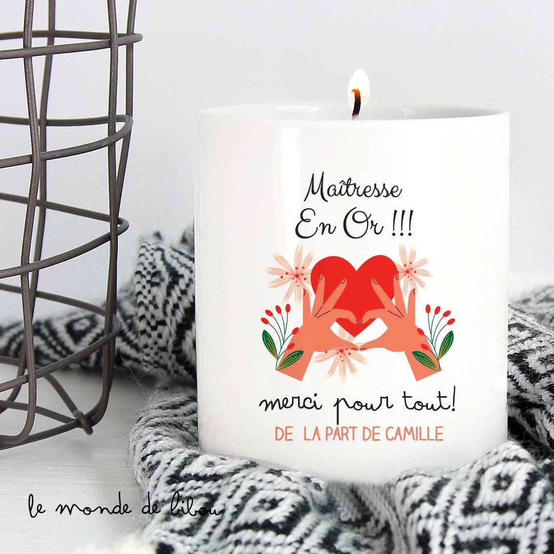 Bougie personnalisée merci pour tout