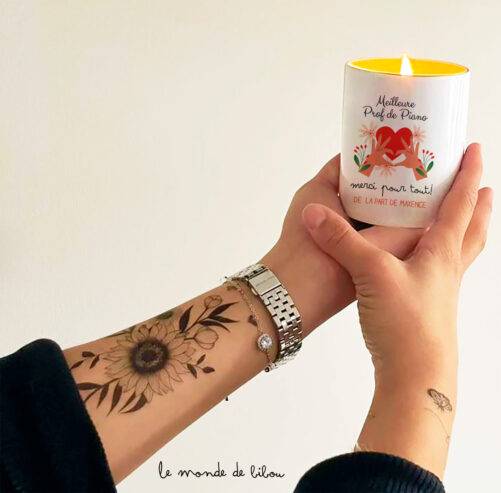 Bougie personnalisée merci pour tout