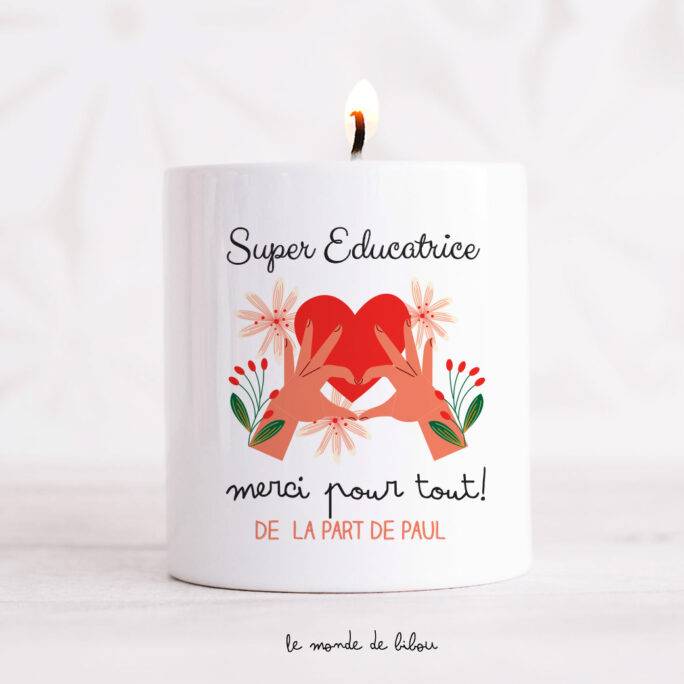 Bougie personnalisée merci pour tout