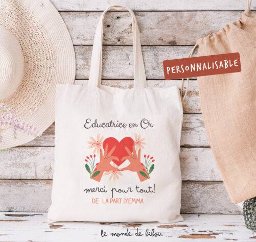 Sac Tote bag personnalisé merci pour tout