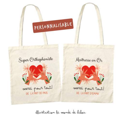Sac Tote bag personnalisé merci pour tout