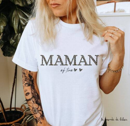 T-shirt Maman OF léopard
