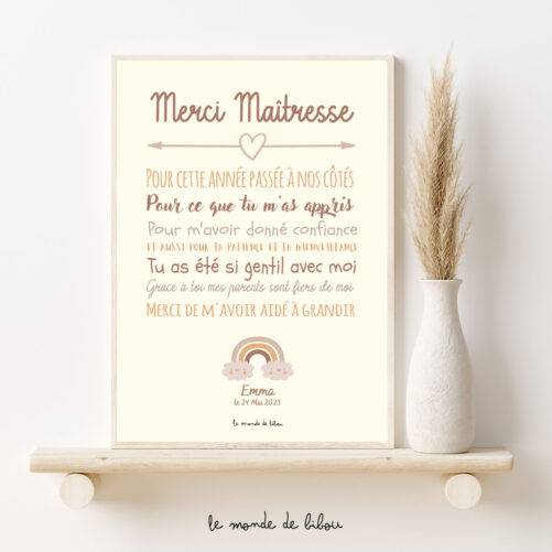 Affiche Merci Maître Maîtresse
