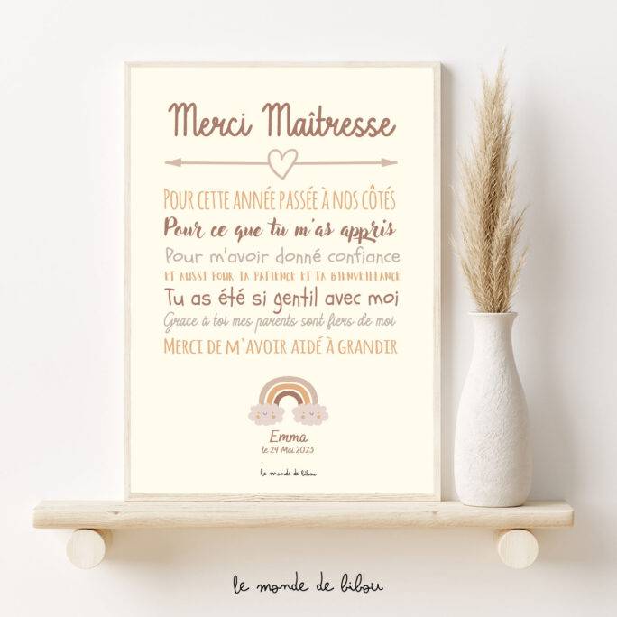 Affiche Merci Maître Maîtresse