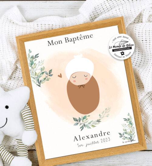 Affiche Baptême personnalisable bébé