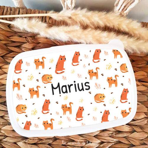 Boîte à Goûter Chats personnalisée