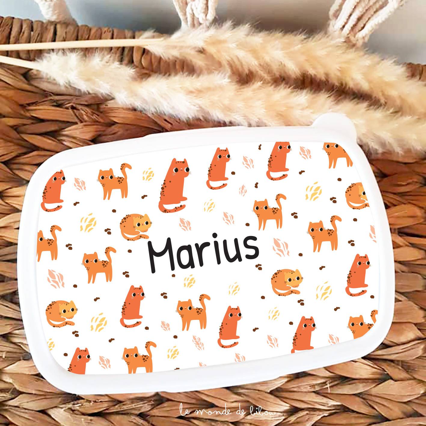 Boîte à Goûter Chats personnalisée