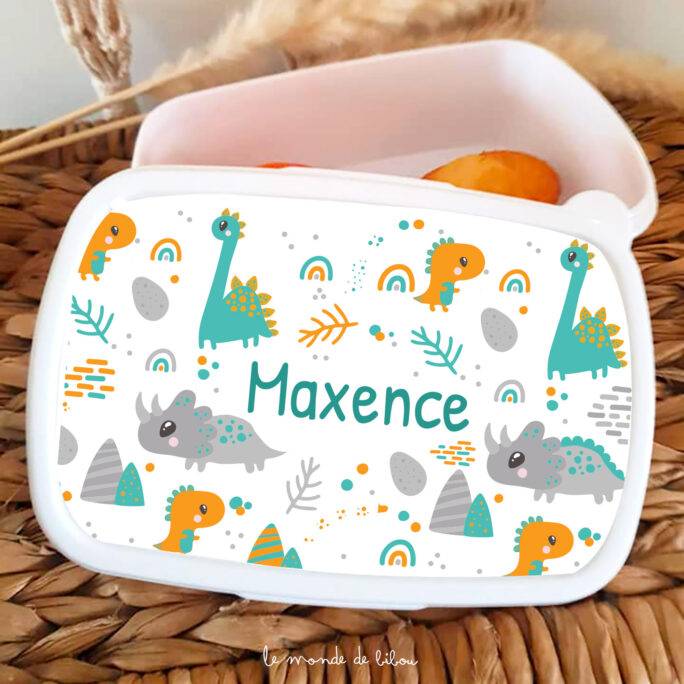 Boîte à Goûter Dinosaures personnalisée