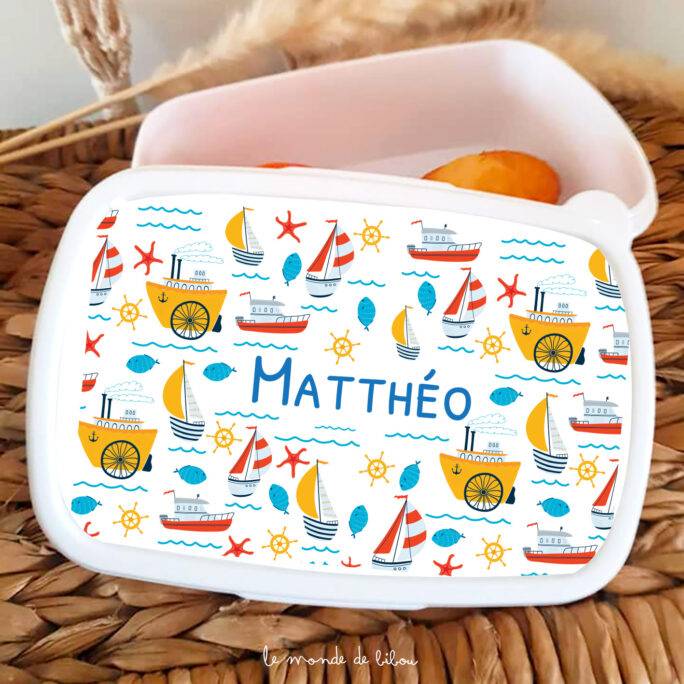 Boîte à Goûter Bateaux personnalisée