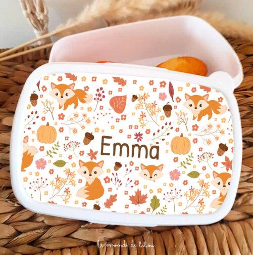 Boîte à Goûter Renards personnalisée