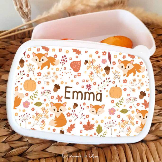 Boîte à Goûter Renards personnalisée