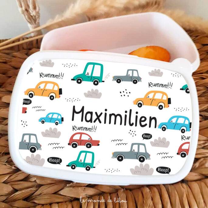 Boîte à Goûter Voitures personnalisée