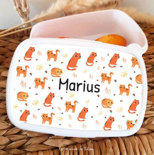 Boîte à Goûter Chats personnalisée