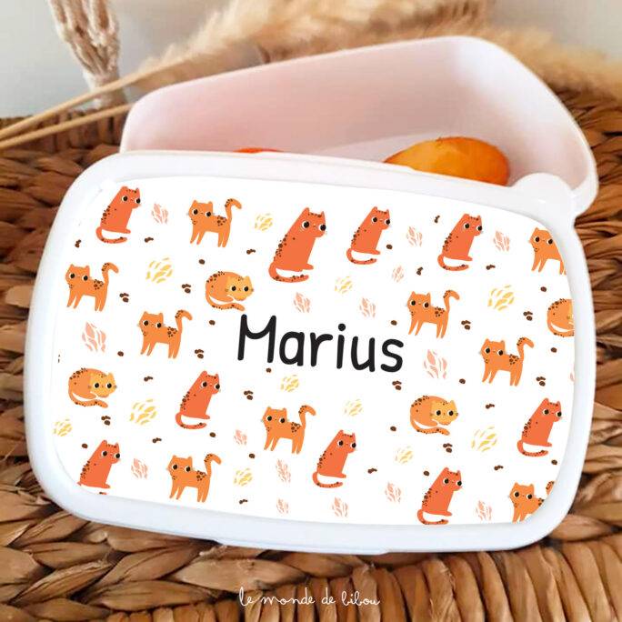 Boîte à Goûter Chats personnalisée