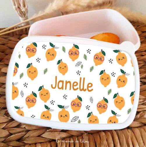 Boîte à Goûter Citrons personnalisée