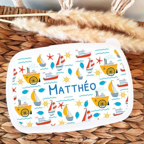 Boîte à Goûter Bateaux personnalisée