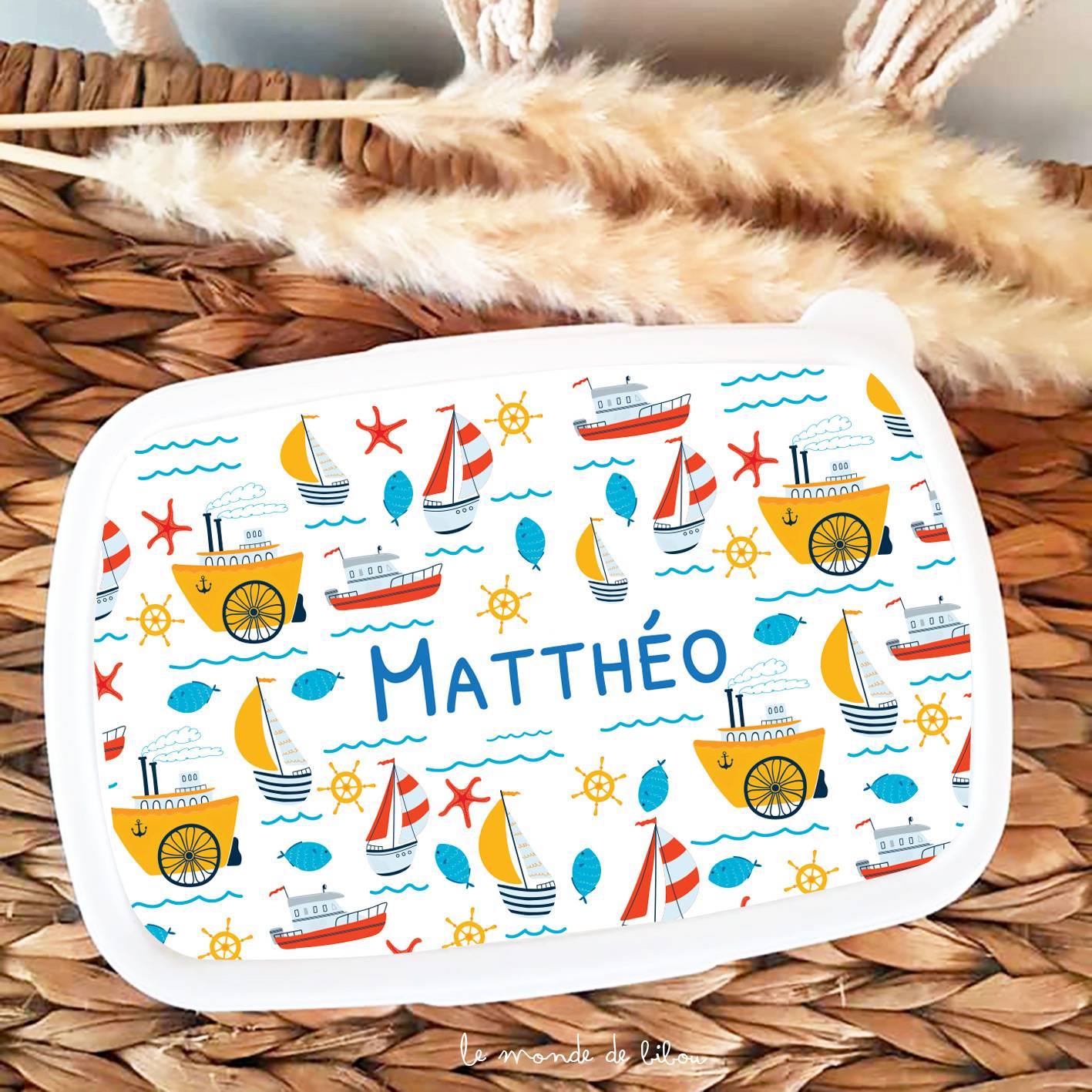 Boîte à Goûter Bateaux personnalisée