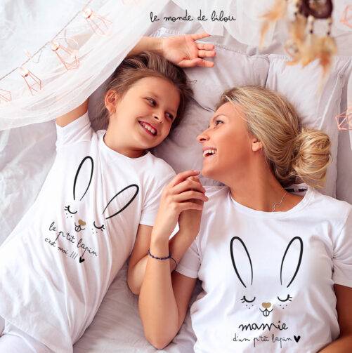 Duo T-shirts mamie enfant p'tit lapin