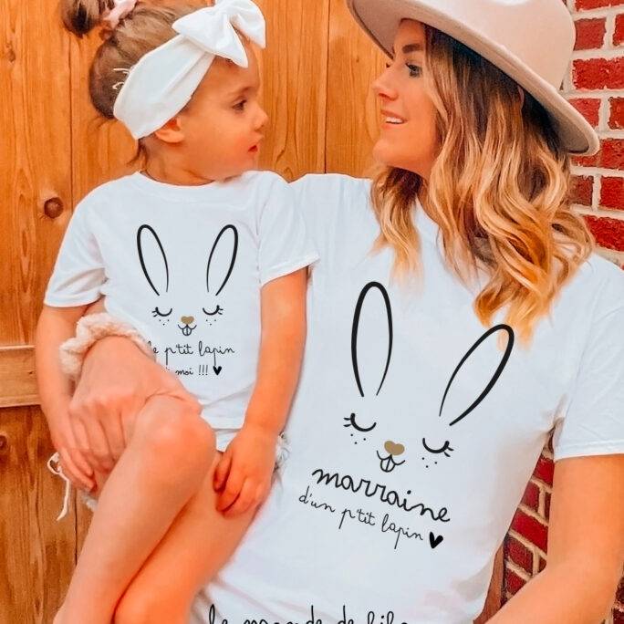 Duo T-shirts Marraine Filleul(e) p'tit lapin