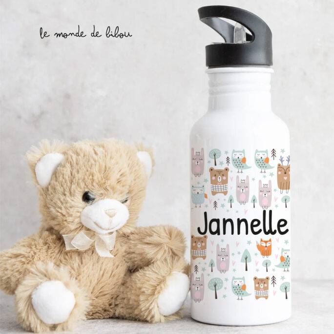 Gourde paille Animaux de la forêt